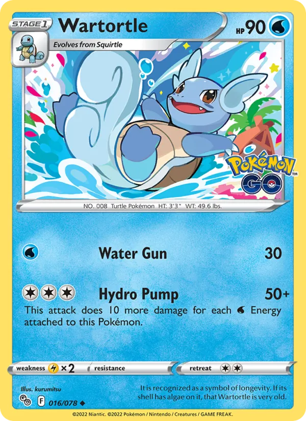 Wartortle Reverse Holo 016/78 Pokémon GO Pokémon Card