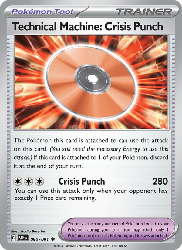 Technical Machine: Crisis Punch Reverse Holo 090/91 Paldean Fates Pokémon Card