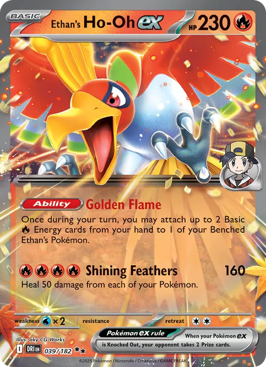 Ethan's Ho-Oh ex Holo 039/182 Destined Rivals Pokémon Card