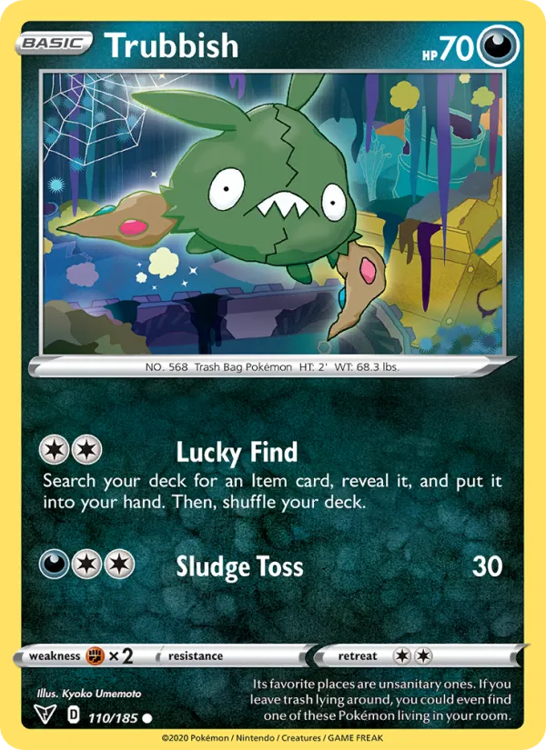Trubbish Reverse Holo 110/185 Vivid Voltage Pokémon Card