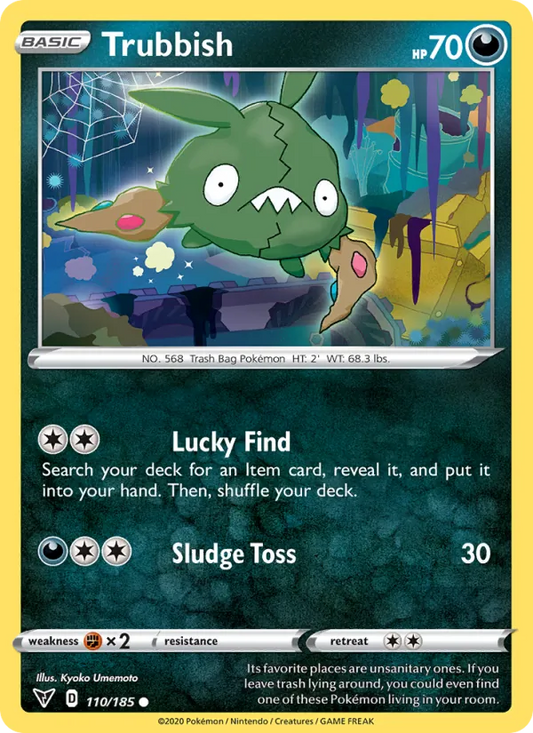 Trubbish Reverse Holo 110/185 Vivid Voltage Pokémon Card