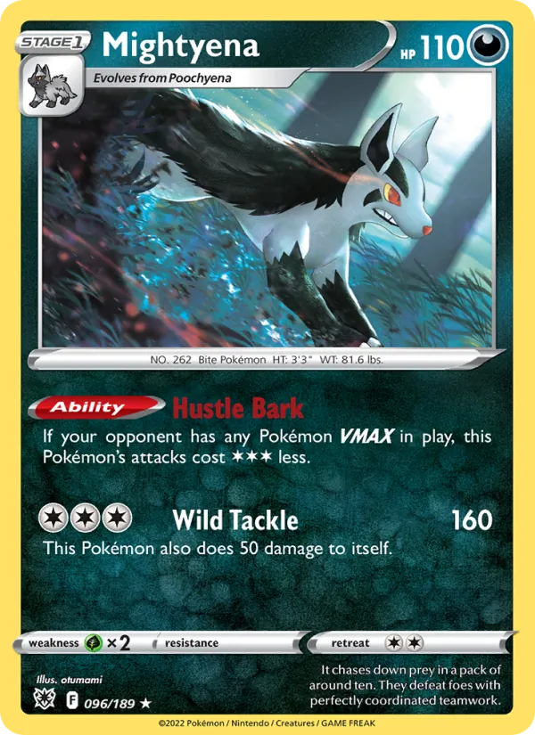 Mightyena Reverse Holo 096/189 Astral Radiance Pokémon Card