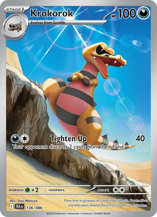 Krokorok Holo 136/86 Black Bolt Pokémon Card