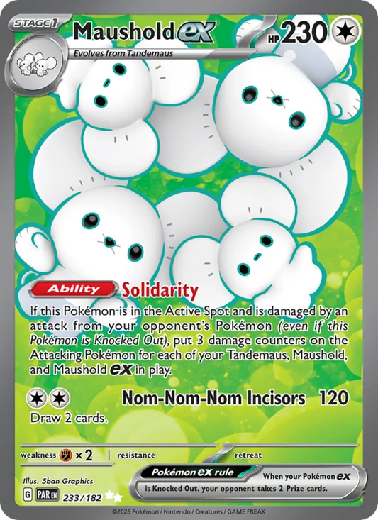 Maushold ex Holo 233/182 Paradox Rift Pokémon Card