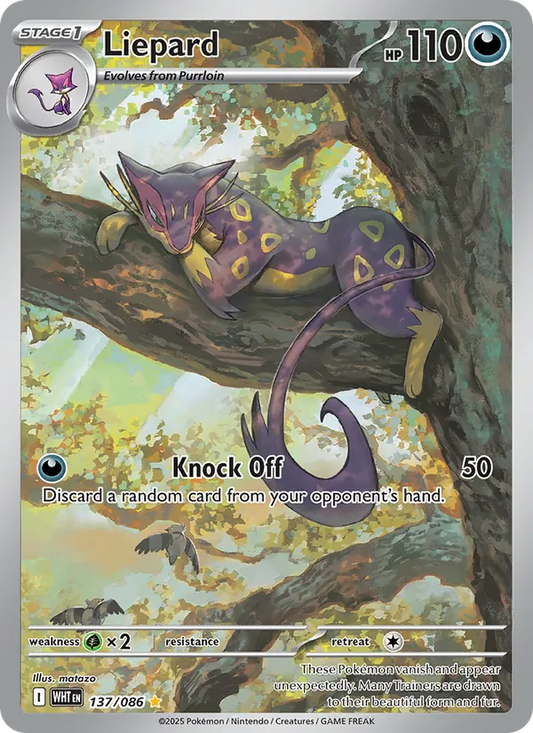 Liepard Holo 137/86 White Flare Pokémon Card