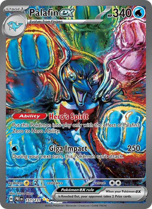 Palafin ex Holo 151/131 Prismatic Evolutions Pokémon Card