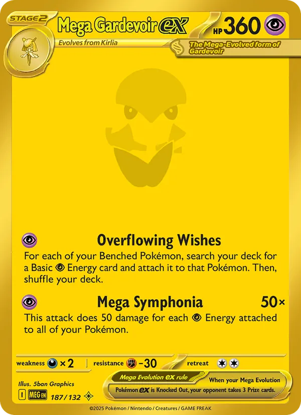 Mega Gardevoir ex Holofoil 187/132 Mega Evolution Pokémon Card