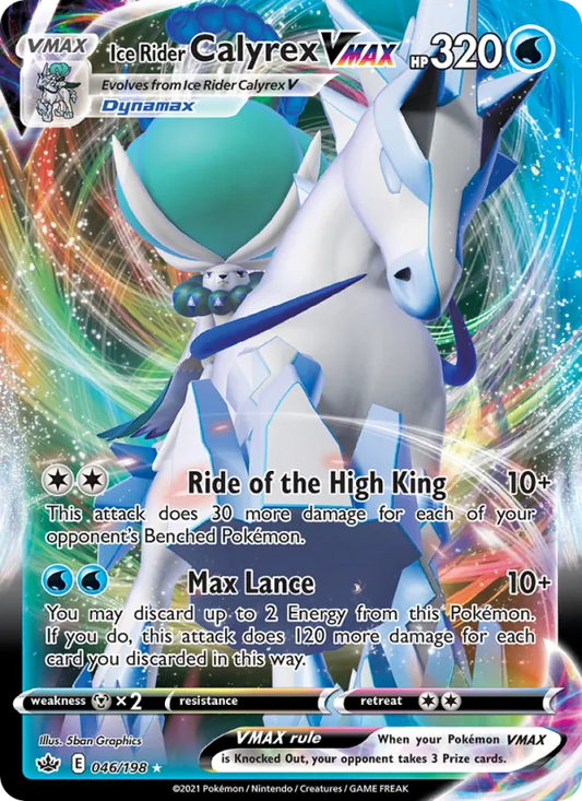 Ice Rider Calyrex VMAX Holo 046/198 Chilling Reign Pokémon Card