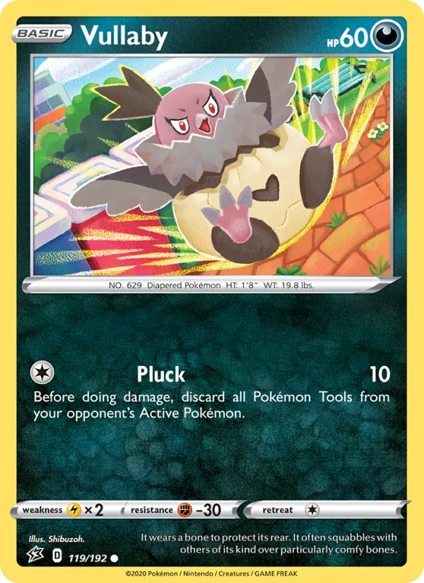 Vullaby Reverse Holo 119/192 Rebel Clash Pokémon Card