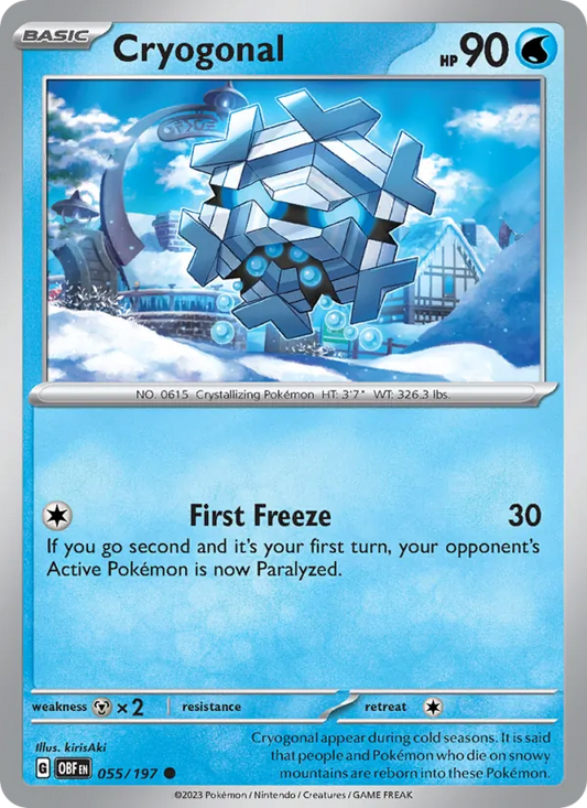 Cryogonal Normal 055/197 Obsidian Flames Pokémon Card