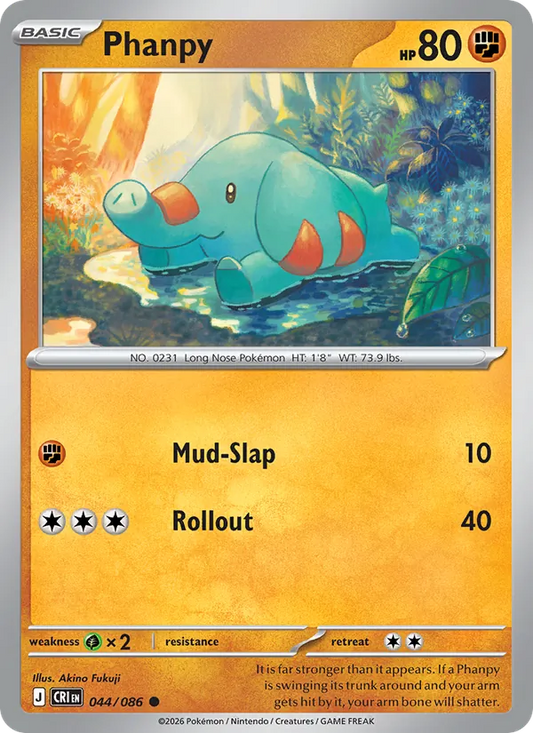 Phanpy Normal 044/86 Chaos Rising Pokémon Card