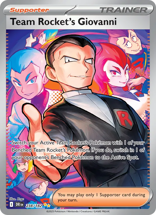 Team Rocket's Giovanni Holo 238/182 Destined Rivals Pokémon Card