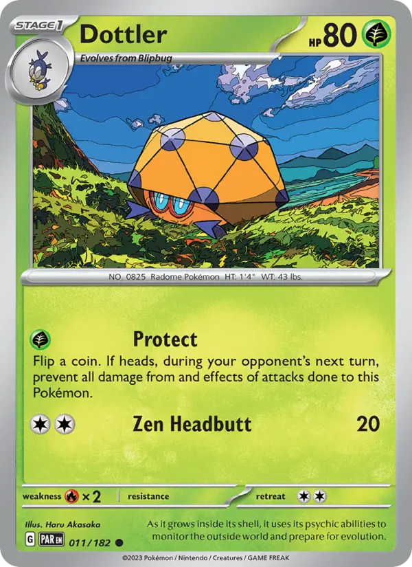 Dottler Reverse Holo 011/182 Paradox Rift Pokémon Card