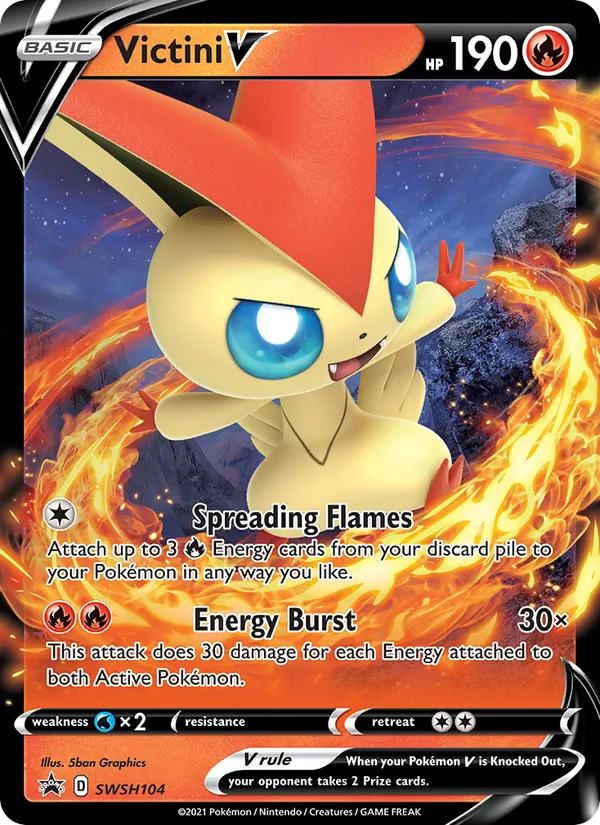 Victini V Holo WH104/307 SWSH Black Star Promos Pokémon Card