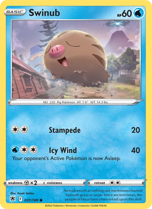 Swinub Reverse Holo 031/189 Astral Radiance Pokémon Card