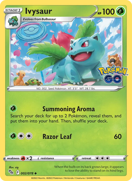 Ivysaur Reverse Holo 002/78 Pokémon GO Pokémon Card