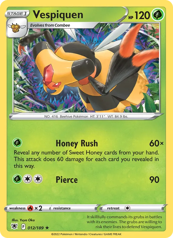 Vespiquen Reverse Holo 012/189 Astral Radiance Pokémon Card