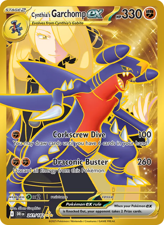 Cynthia's Garchomp ex Holo 241/182 Destined Rivals Pokémon Card
