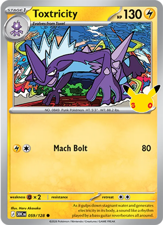 Toxtricity Normal 059/128 30th Celebration Pokémon Card