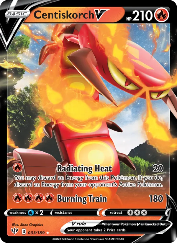 Centiskorch V Holo 033/189 Darkness Ablaze Pokémon Card