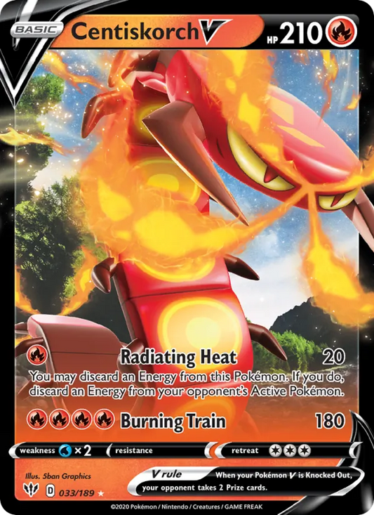 Centiskorch V Holo 033/189 Darkness Ablaze Pokémon Card