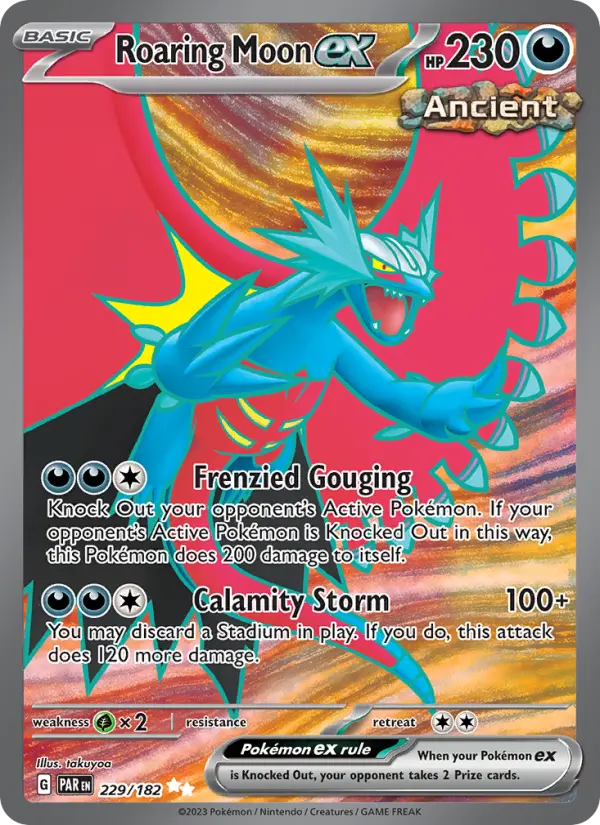 Roaring Moon ex Holo 229/182 Paradox Rift Pokémon Card