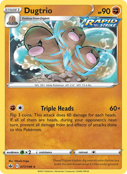 Dugtrio Normal 077/198 Chilling Reign Pokémon Card