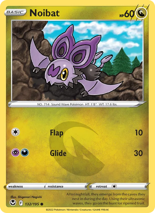 Noibat Normal 132/195 Silver Tempest Pokémon Card