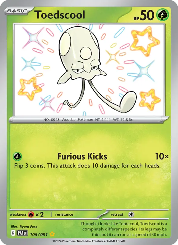 Toedscool Holo 105/91 Paldean Fates Pokémon Card