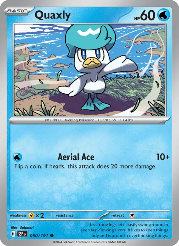 Quaxly Reverse Holo 050/191 Surging Sparks Pokémon Card