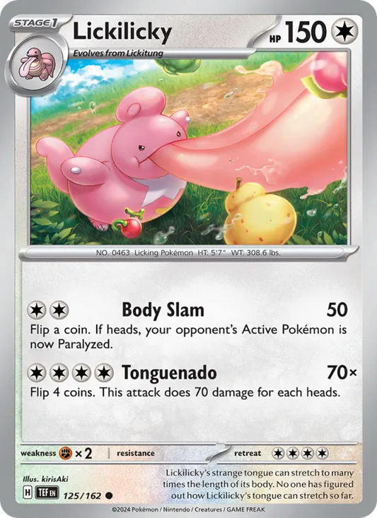 Lickilicky Normal 125/162 Temporal Forces Pokémon Card