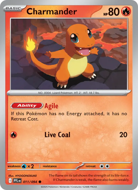 Charmander Reverse Holo 011/94 Phantasmal Flames Pokémon Card