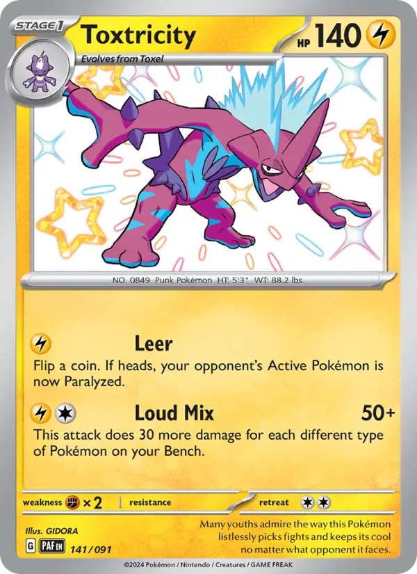 Toxtricity Holo 141/91 Paldean Fates Pokémon Card