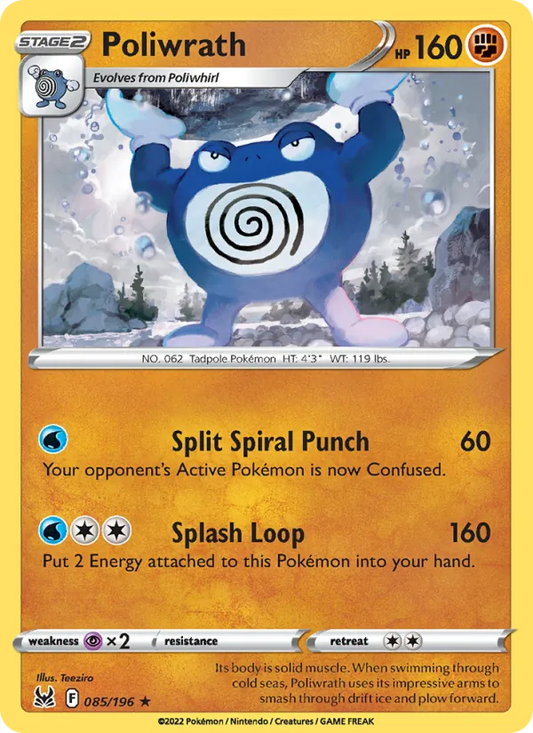 Poliwrath Normal 085/196 Lost Origin Pokémon Card