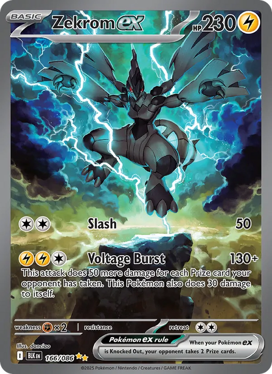 Zekrom ex Holo 166/86 Black Bolt Pokémon Card