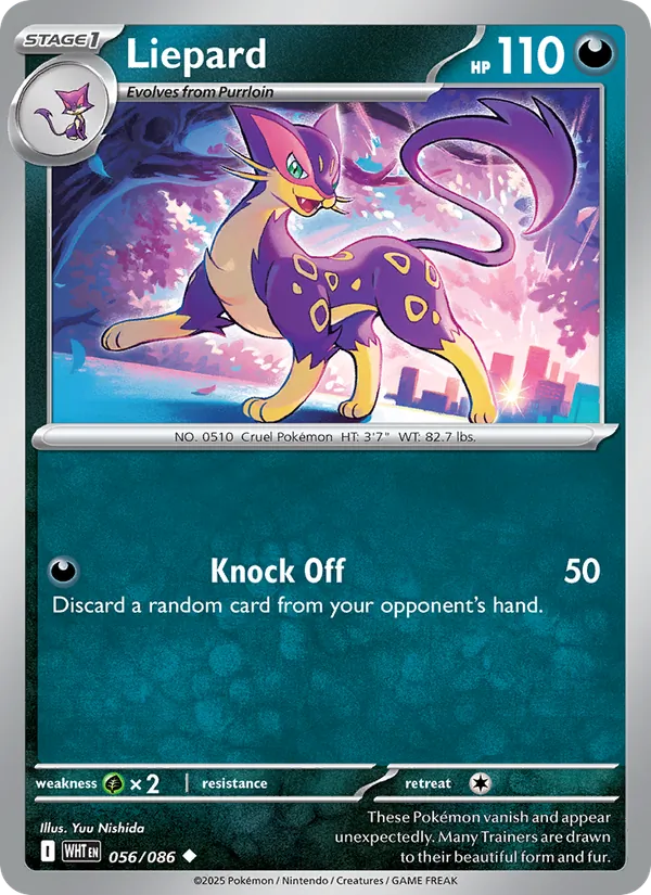 Liepard Normal 056/86 White Flare Pokémon Card