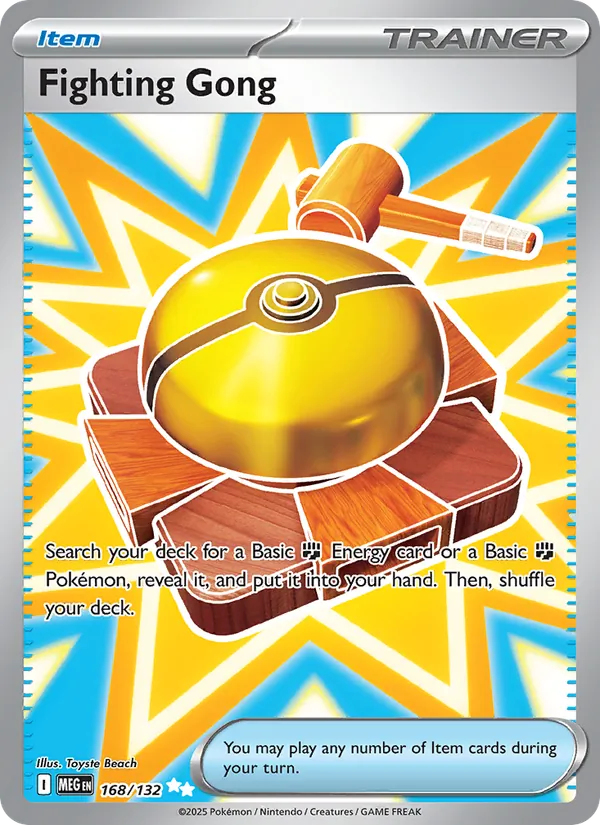 Fighting Gong Holofoil 168/132 Mega Evolution Pokémon Card