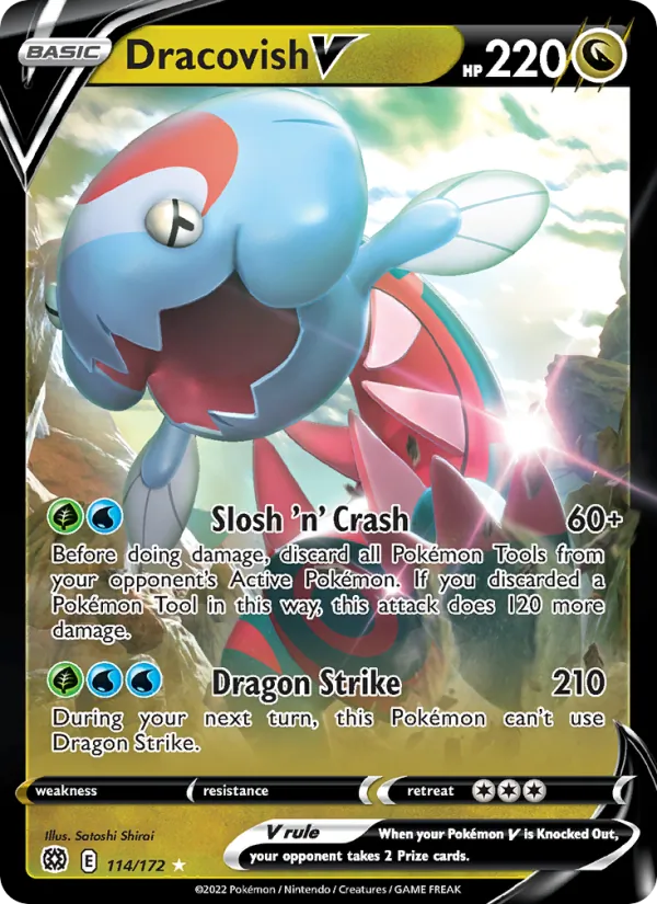 Dracovish V Holo 114/172 Brilliant Stars Pokémon Card