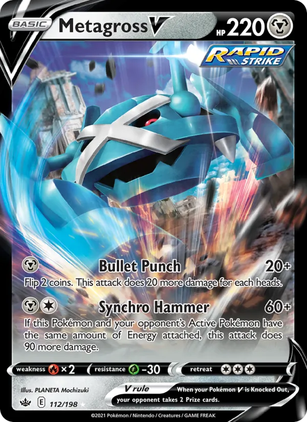 Metagross V Holo 112/198 Chilling Reign Pokémon Card