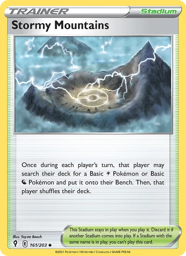 Stormy Mountains Reverse Holo 161/203 Evolving Skies Pokémon Card