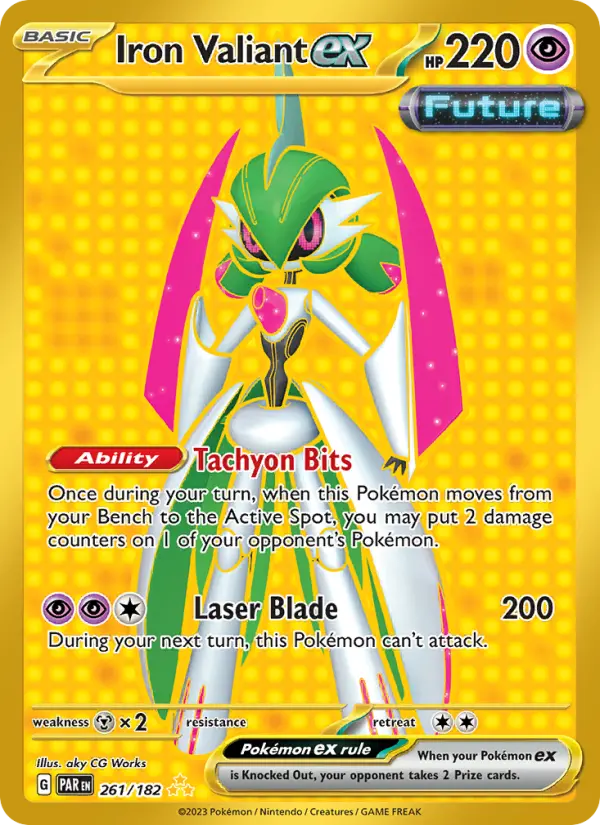 Iron Valiant ex Holo 261/182 Paradox Rift Pokémon Card
