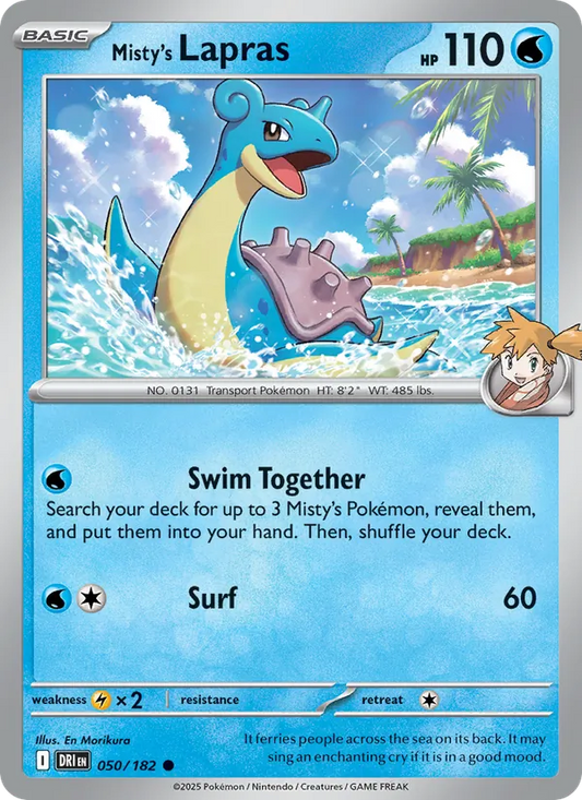 Misty's Lapras Normal 050/182 Destined Rivals Pokémon Card
