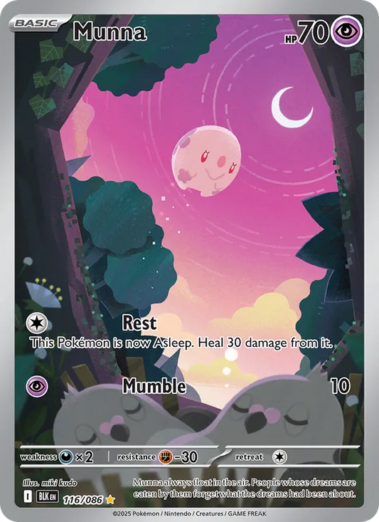 Munna Holo 116/86 Black Bolt Pokémon Card