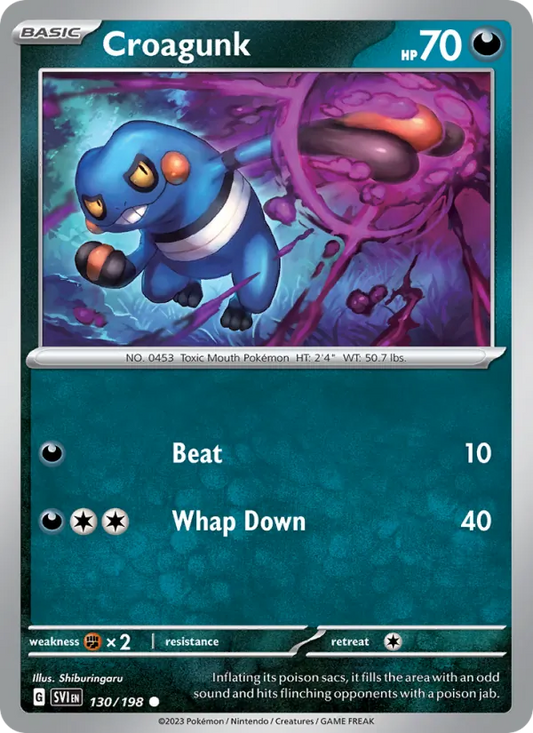 Croagunk Non-Holo 130/198 Scarlet & Violet Pokémon Card