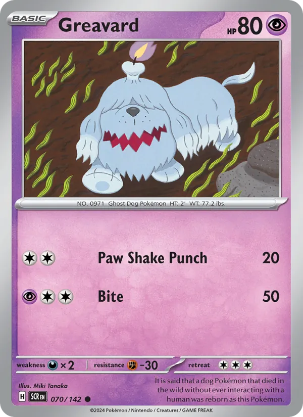 Greavard Normal 070/142 Stellar Crown Pokémon Card