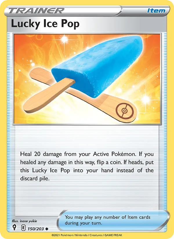 Lucky Ice Pop Reverse Holo 150/203 Evolving Skies Pokémon Card