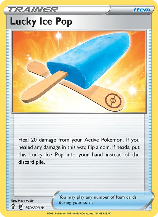 Lucky Ice Pop Reverse Holo 150/203 Evolving Skies Pokémon Card