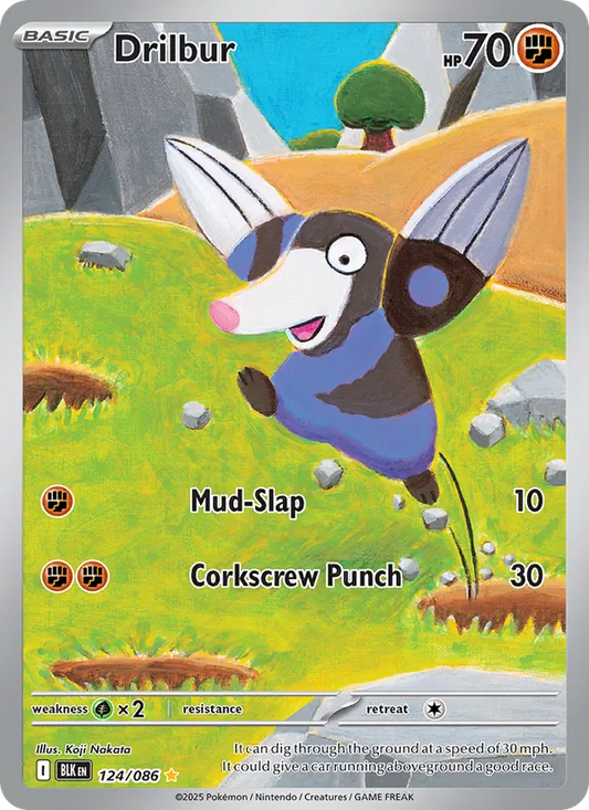 Drilbur Holo 124/86 Black Bolt Pokémon Card
