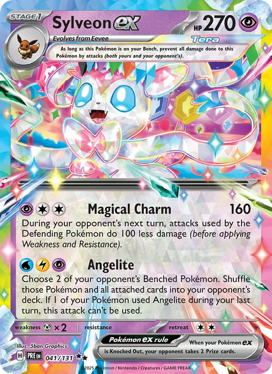 Sylveon ex Holo 041/131 Prismatic Evolutions Pokémon Card