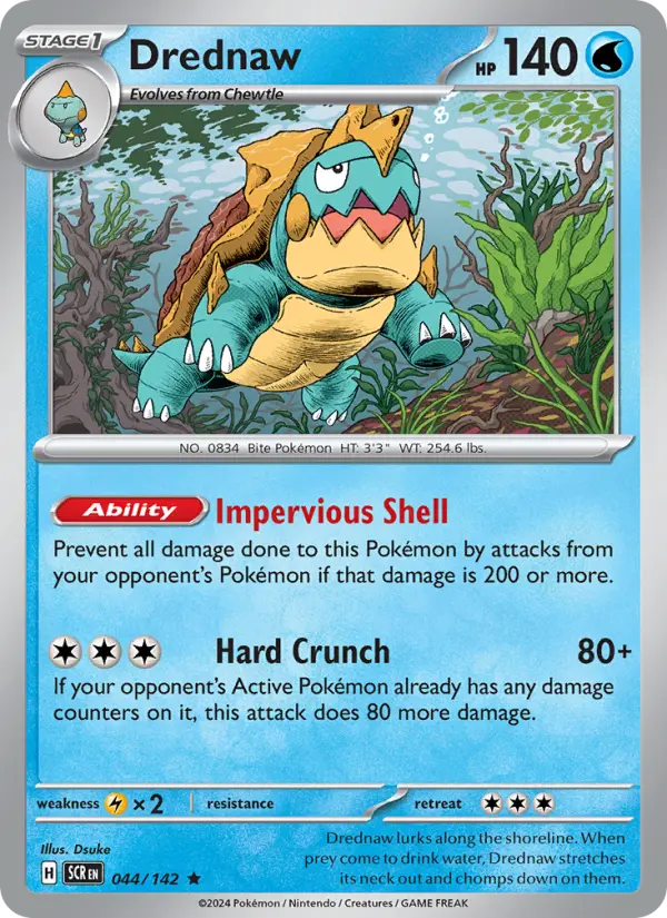 Drednaw Reverse Holo 044/142 Stellar Crown Pokémon Card
